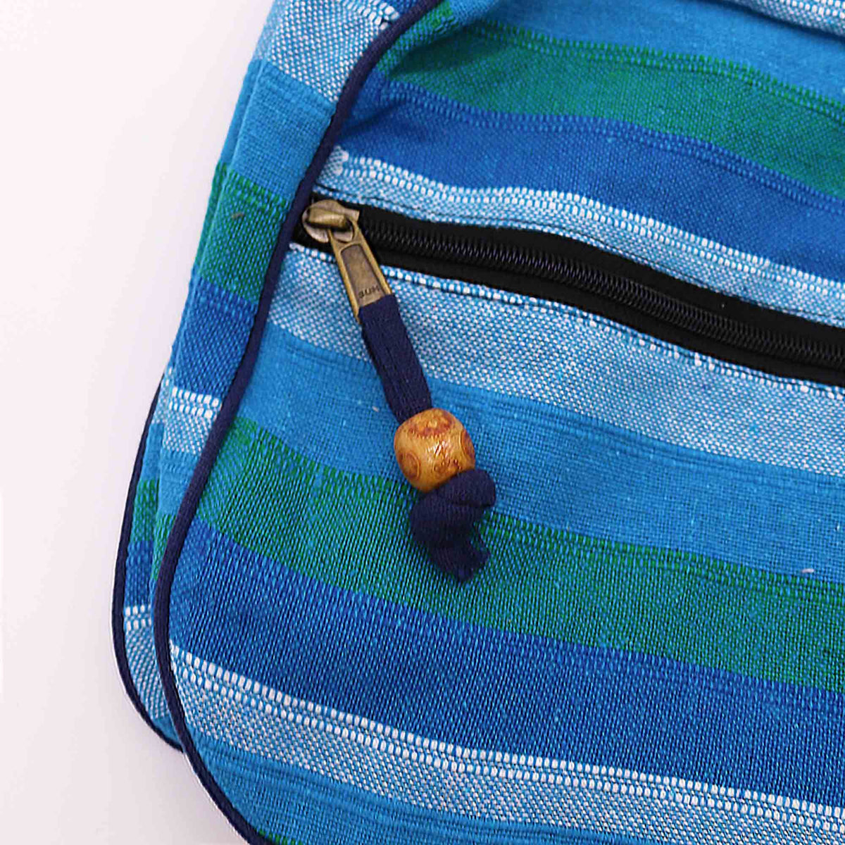 Bolso Bandolera Nepal (correa ajustable) -  Ríos azules - Tienda Online de Productos Naturales y Ecológicos