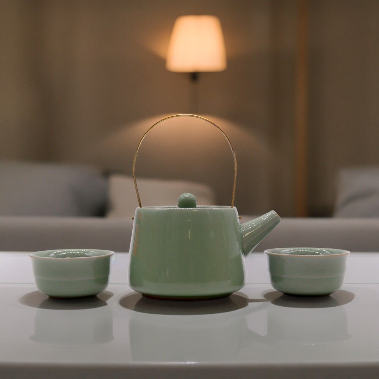 Set de Tetera - Verde - Tetera & Dos Tazas - Tienda Online de Productos Naturales y Ecológicos