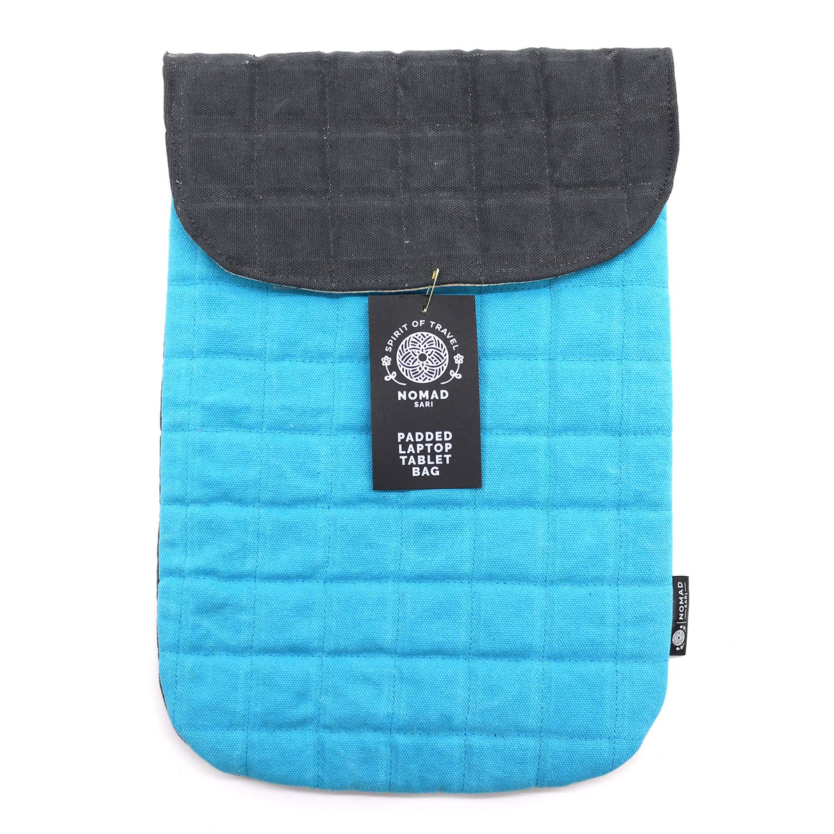 Funda acolchada para portátil - Turquesa espectacular - Lavado de piedra de 14 oz - Tienda Online de Productos Naturales y Ecológicos