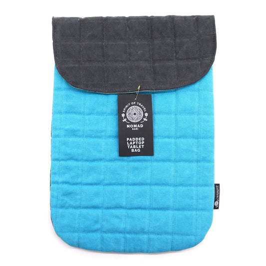 Funda acolchada para portátil - Turquesa espectacular - Lavado de piedra de 14 oz - Tienda Online de Productos Naturales y Ecológicos