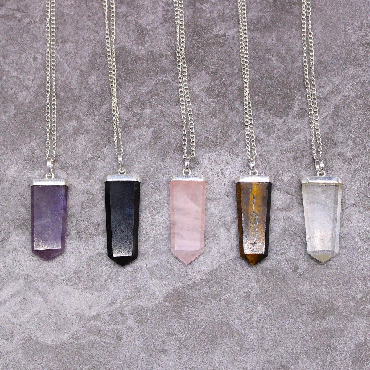 Colgante plano de piedras preciosas - Ojo de tigre - Tienda Online de Productos Naturales y Ecológicos