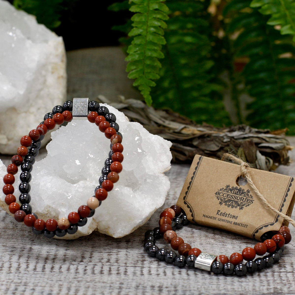 Pulsera de Piedras Preciosas Magnéticas - Piedra Roja - Tienda Online de Productos Naturales y Ecológicos