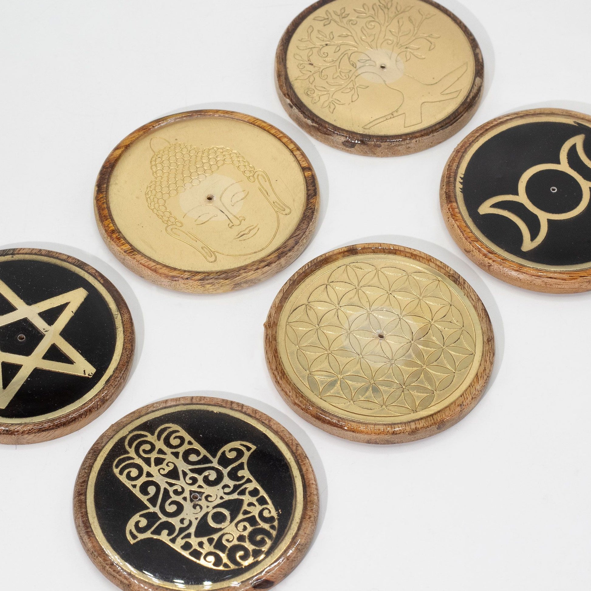 Oro y negro sobre madera de mango - Hamsa - Tienda Online de Productos Naturales y Ecológicos