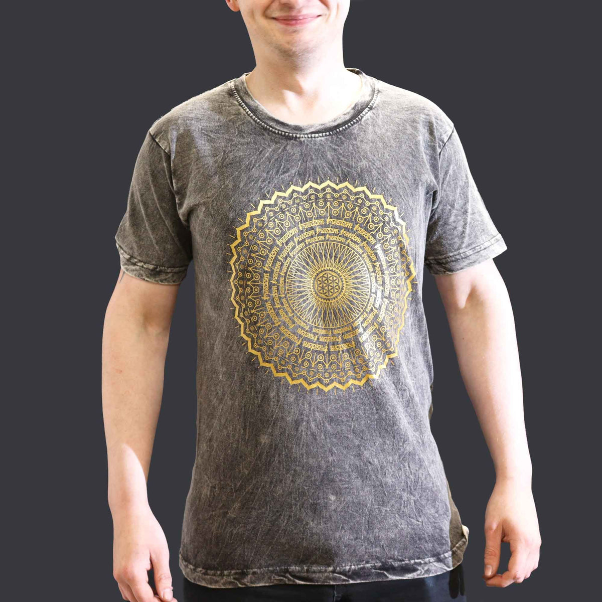 Camiseta Nomad Sari Pequeña - Mandala - Gris oscuro - Tienda Online de Productos Naturales y Ecológicos