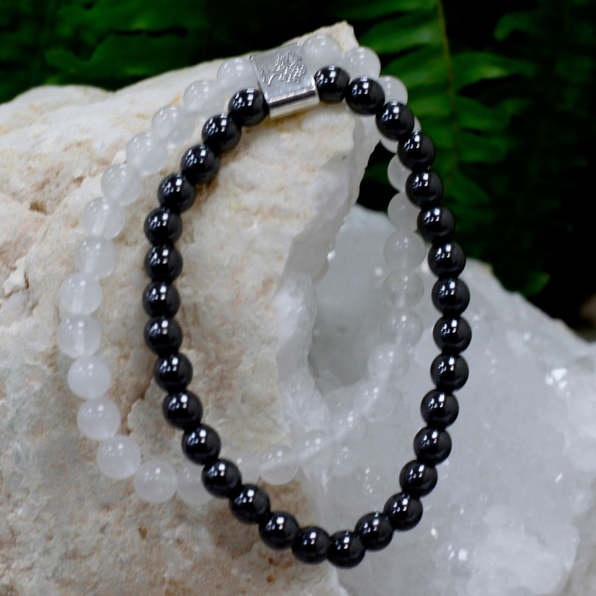 Pulsera de Piedras Preciosas Magnéticas - Cuarzo Blanco - Tienda Online de Productos Naturales y Ecológicos