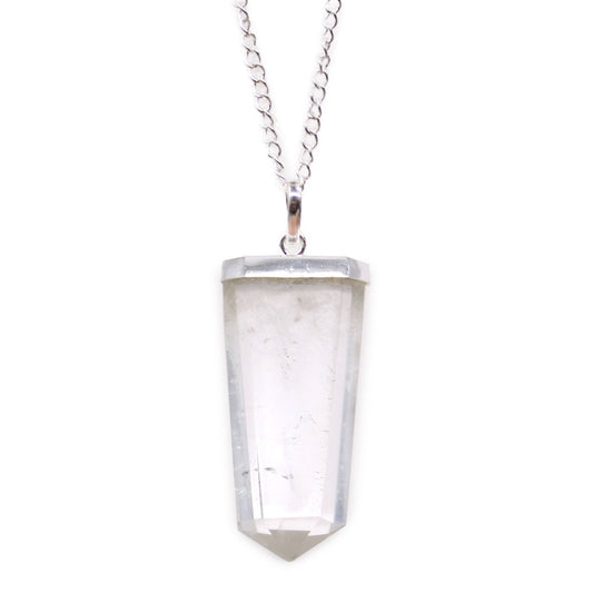 Colgante Plano de Piedras Preciosas - Cuarzo de Roca - Tienda Online de Productos Naturales y Ecológicos