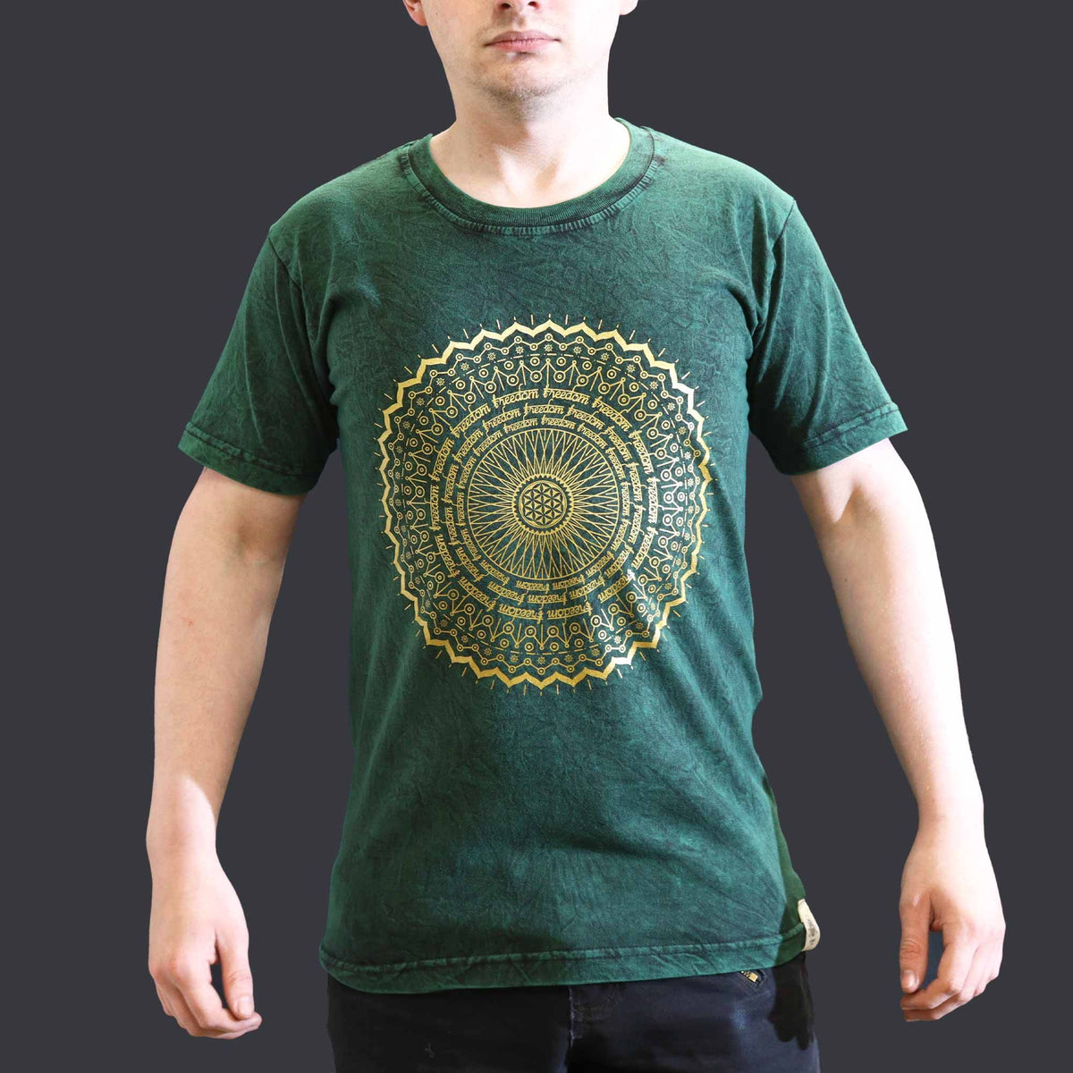 Camiseta Nomad Sari Pequeña - Mandala - Verde - Tienda Online de Productos Naturales y Ecológicos