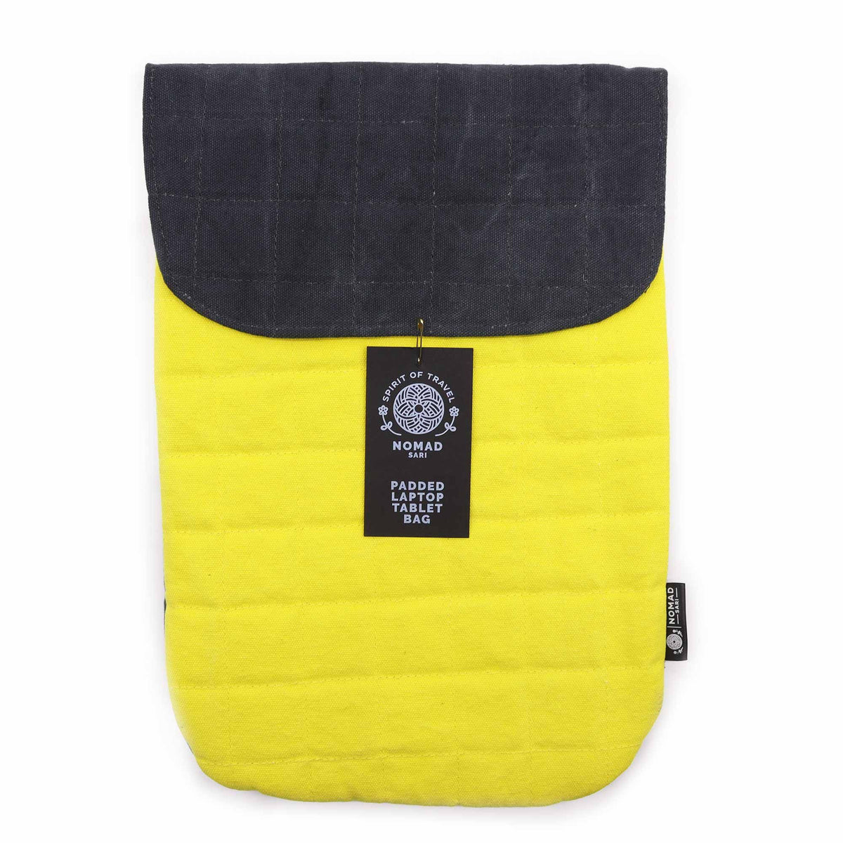 Funda acolchada para portátil de 13 pulgadas - Amarillo loco - Lavado de piedra de 14 onzas - Tienda Online de Productos Naturales y Ecológicos