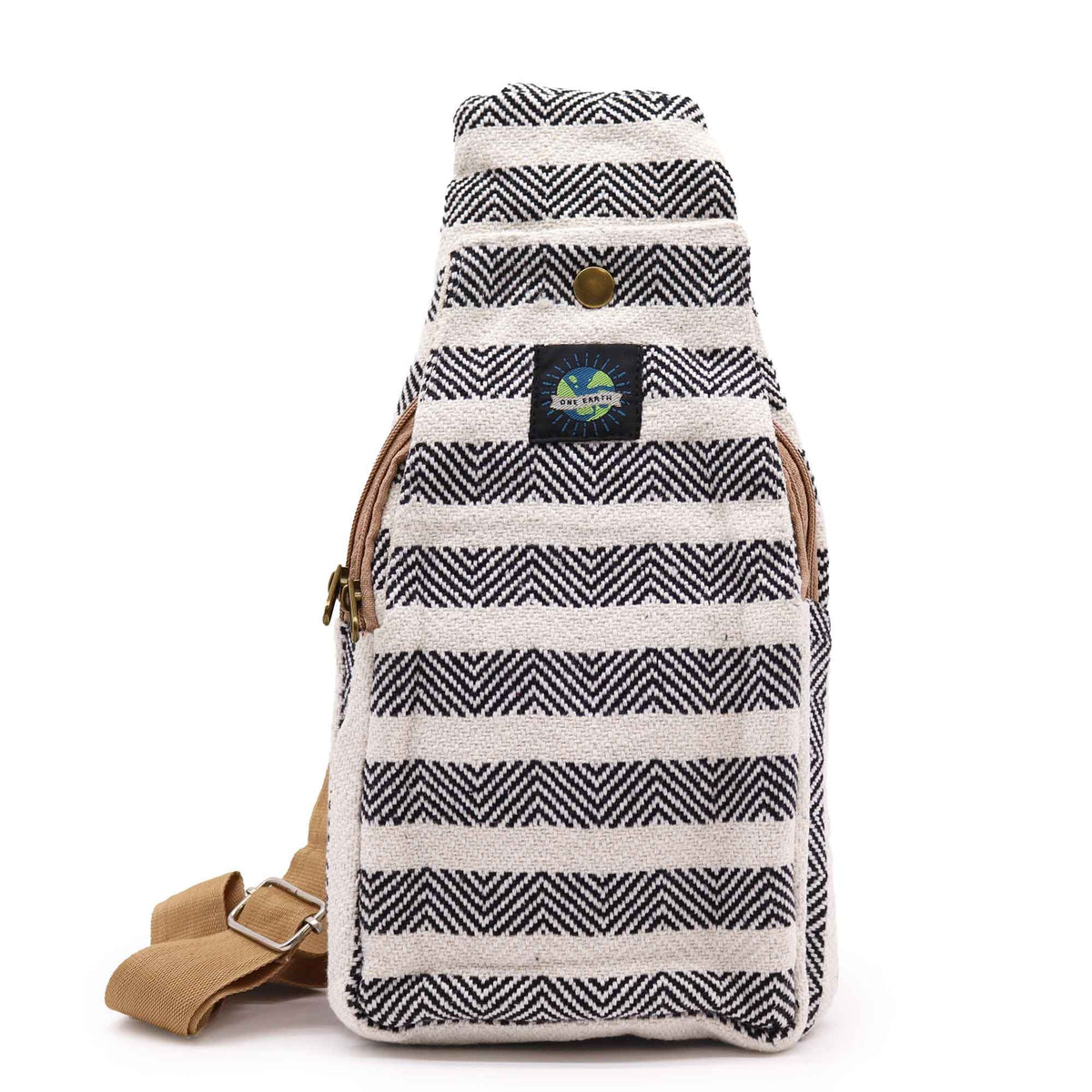 Bolso Bandolera de Algodon Natural - Blanco y Negro - Tienda Online de Productos Naturales y Ecológicos