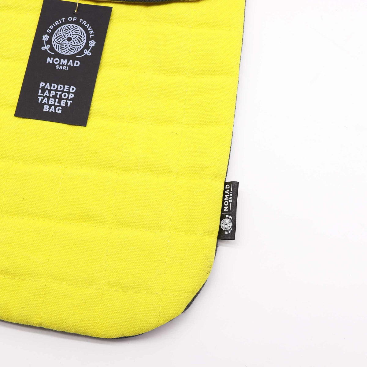 Funda acolchada para portátil de 13 pulgadas - Amarillo loco - Lavado de piedra de 14 onzas - Tienda Online de Productos Naturales y Ecológicos