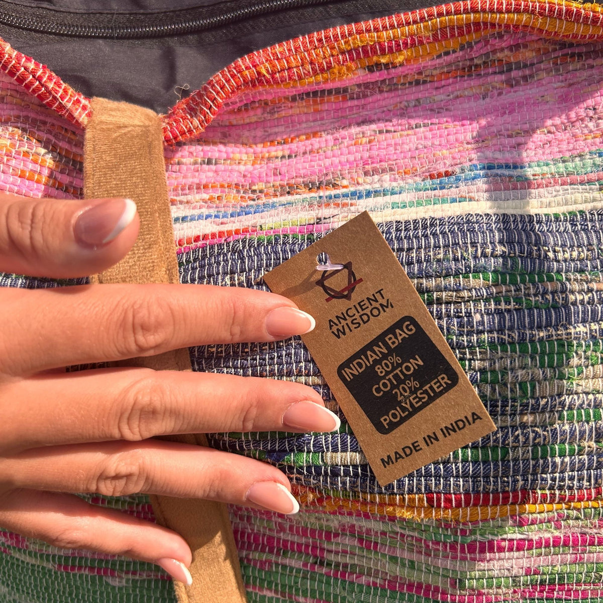 Bolso Grande de Tapetes Reciclados - Tonos Rosa - Tienda Online de Productos Naturales y Ecológicos