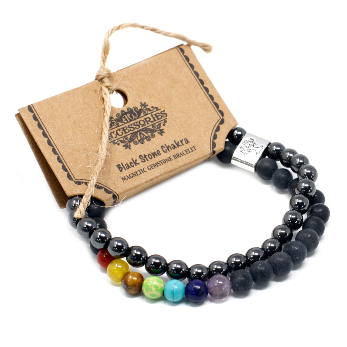 Pulsera de Piedras Preciosas Magnéticas - Chakra Piedra Negra - Tienda Online de Productos Naturales y Ecológicos