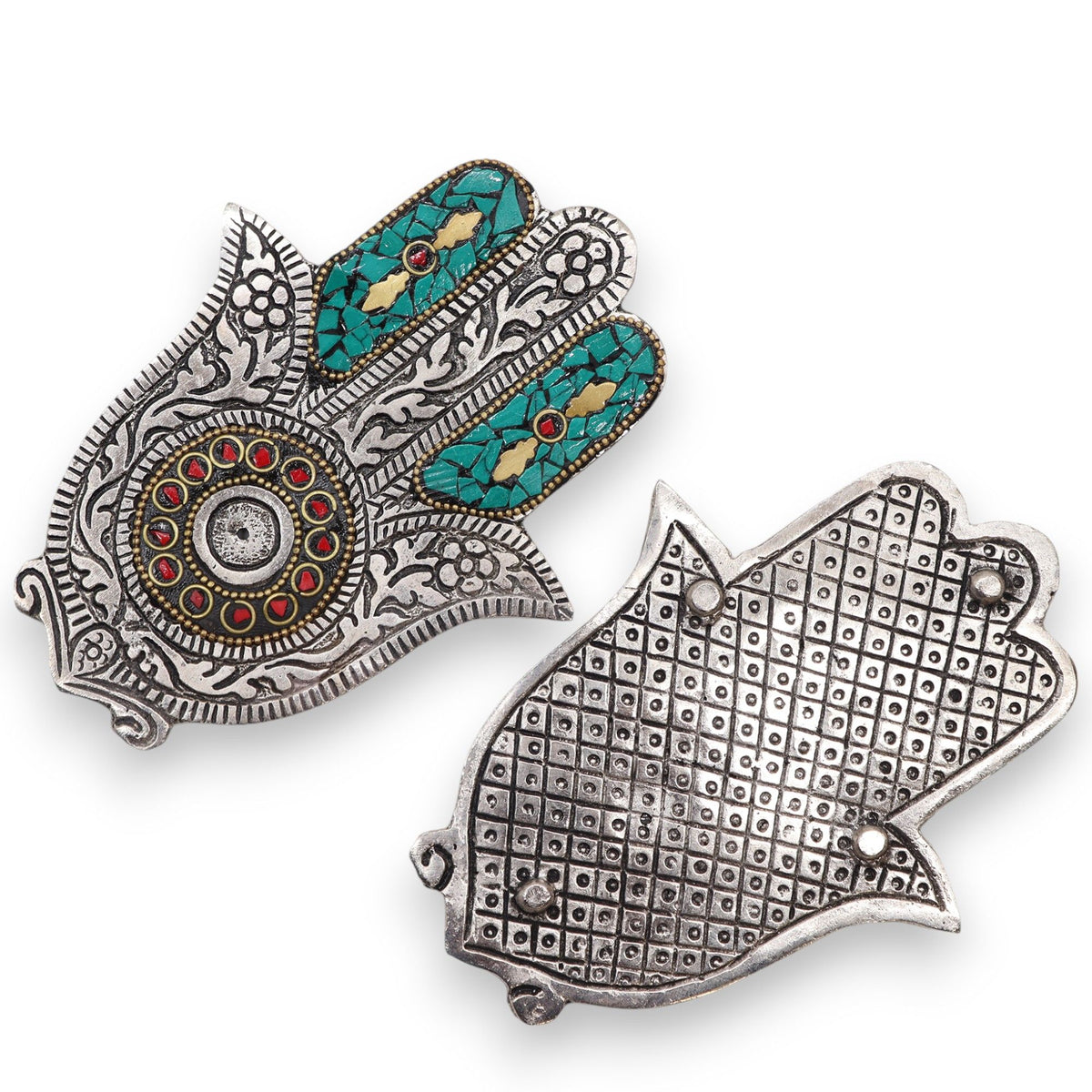 Porta-incienso Hamsa Verde Pequeño 13x5.5cm - Tienda Online de Productos Naturales y Ecológicos