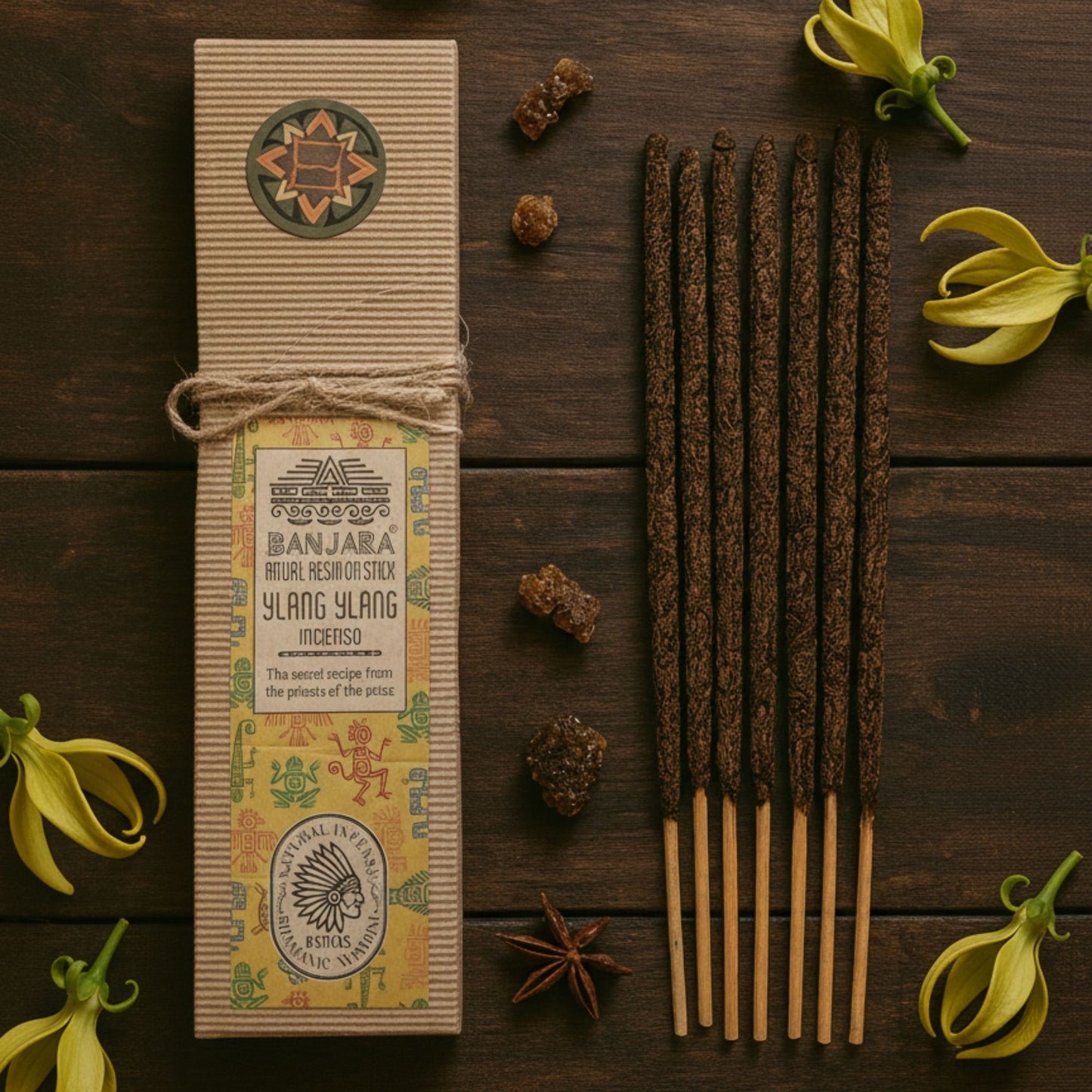 Incienso de Resina Ylang Ylang Banjara – 8 Varillas Aromáticas