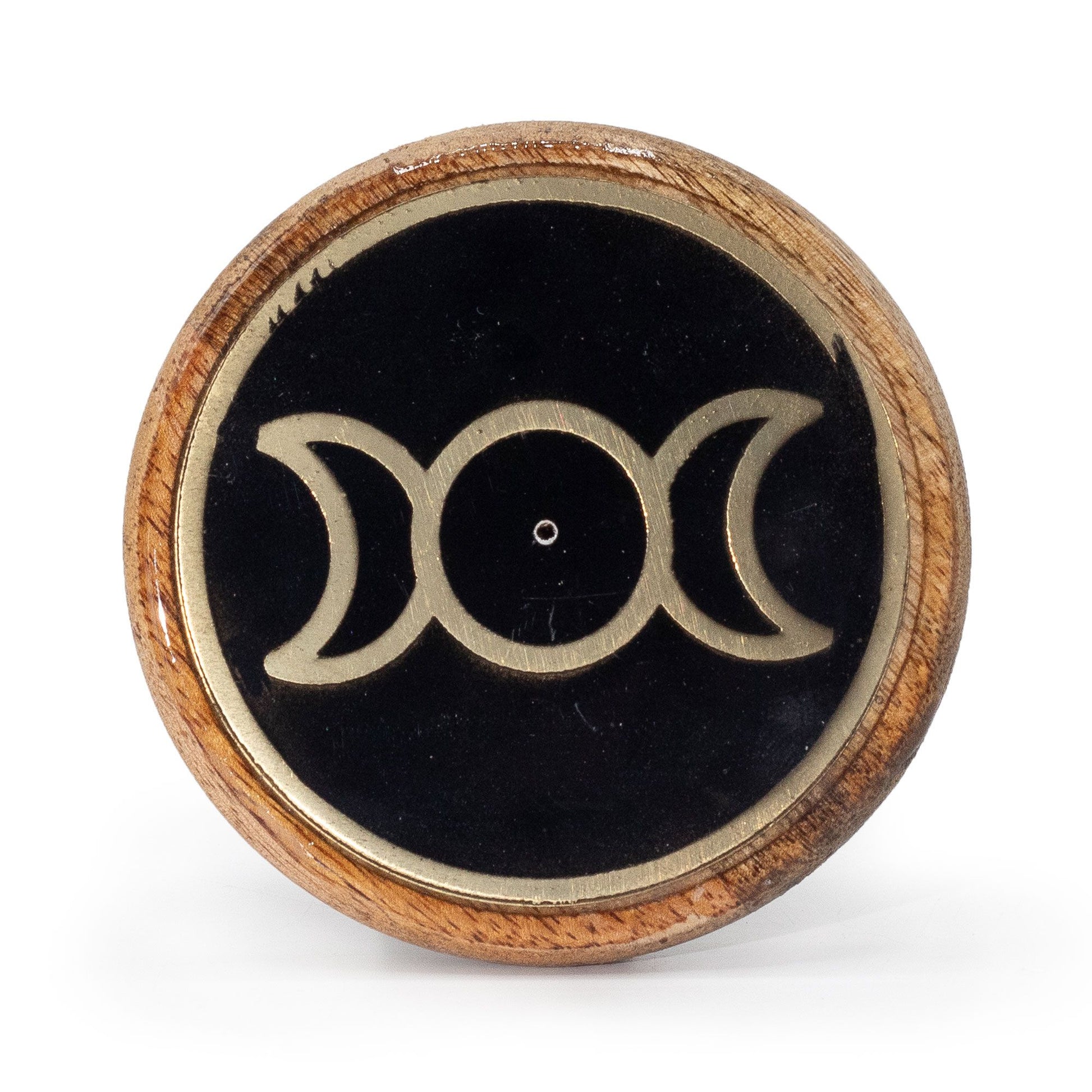 Oro y negro sobre madera de mango - Triple Luna - Tienda Online de Productos Naturales y Ecológicos
