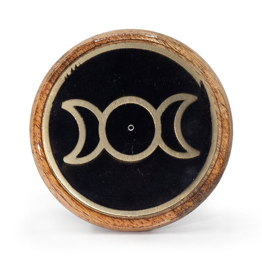 Oro y negro sobre madera de mango - Triple Luna