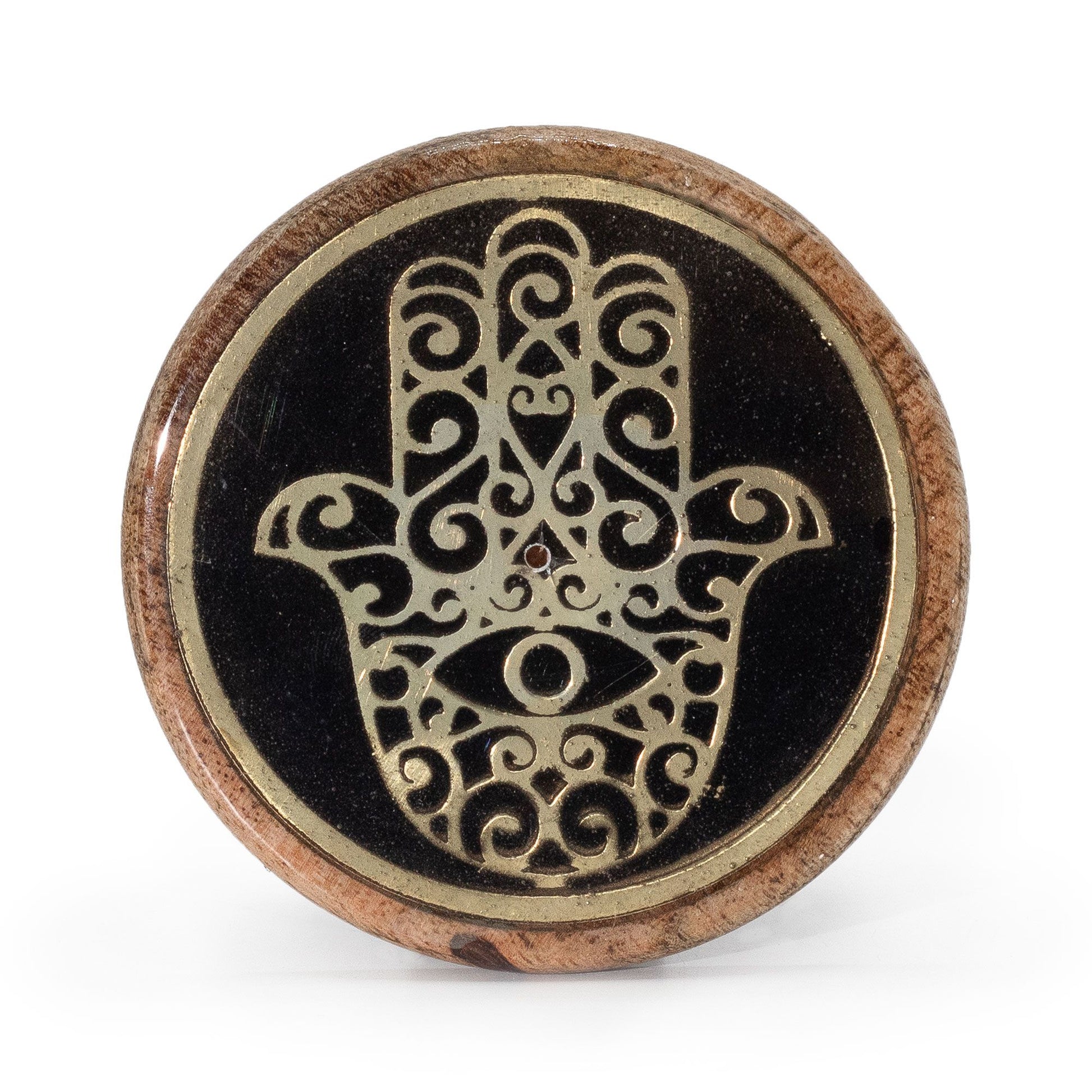 Oro y negro sobre madera de mango - Hamsa - Tienda Online de Productos Naturales y Ecológicos