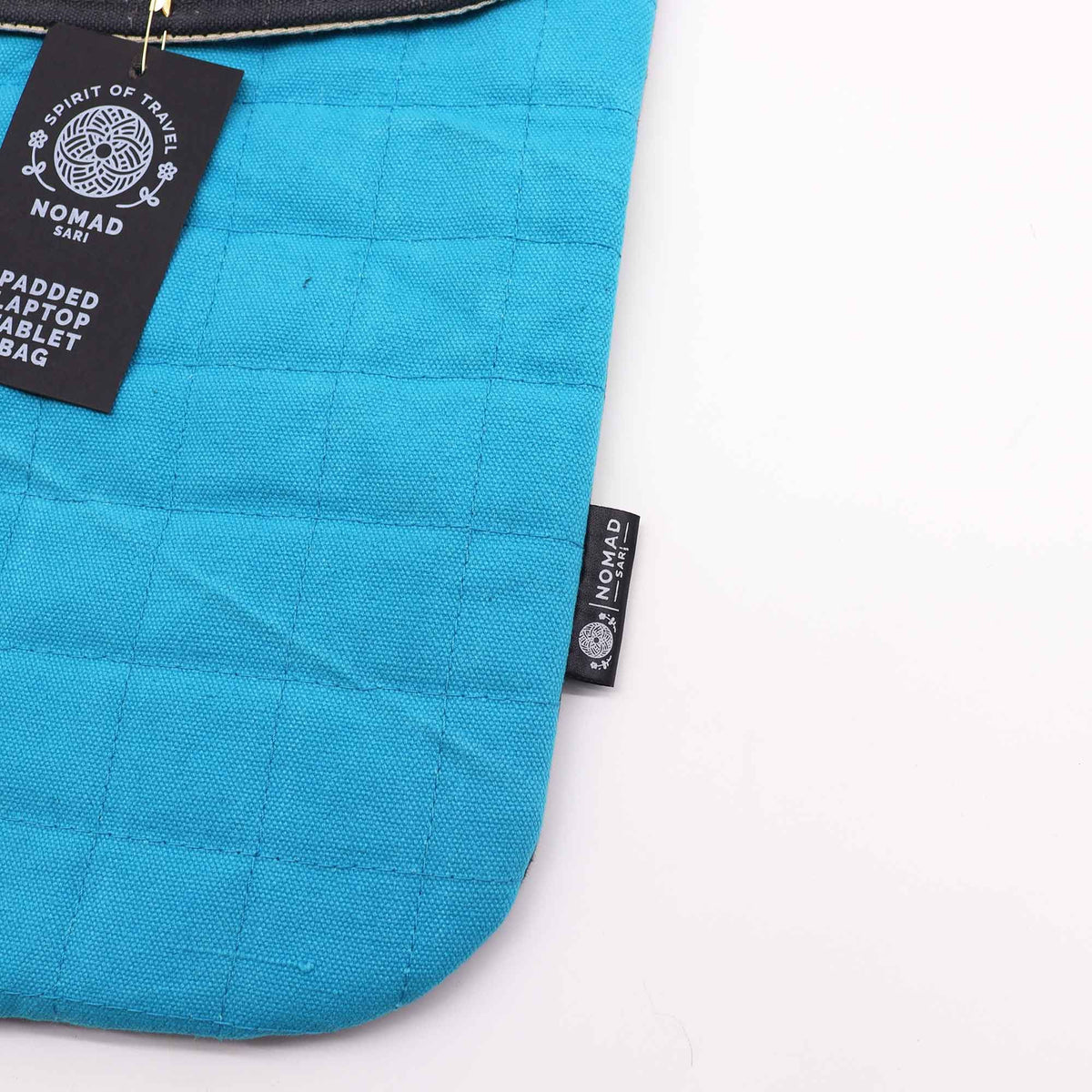 Funda acolchada para portátil - Turquesa espectacular - Lavado de piedra de 14 oz - Tienda Online de Productos Naturales y Ecológicos