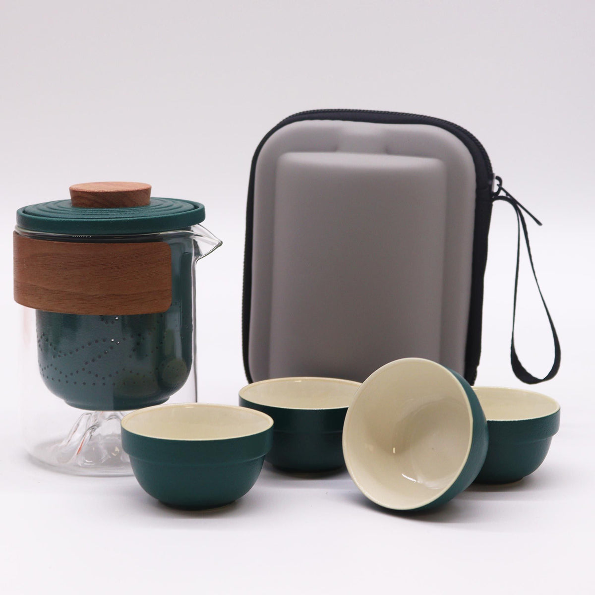 Set de Tetera - Viaje Montaña -Tetera & Cuatro Tazas & Estuche de viaje - Tienda Online de Productos Naturales y Ecológicos