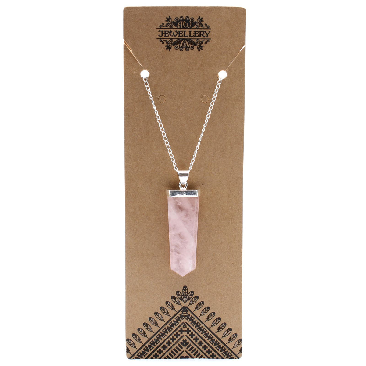 Colgante Plano de Piedras Preciosas - Cuarzo Rosa - Tienda Online de Productos Naturales y Ecológicos