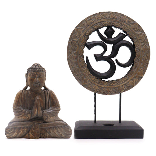 Buddha Feng Shui Set - Om - Gris y Negro - Tienda Online de Productos Naturales y Ecológicos