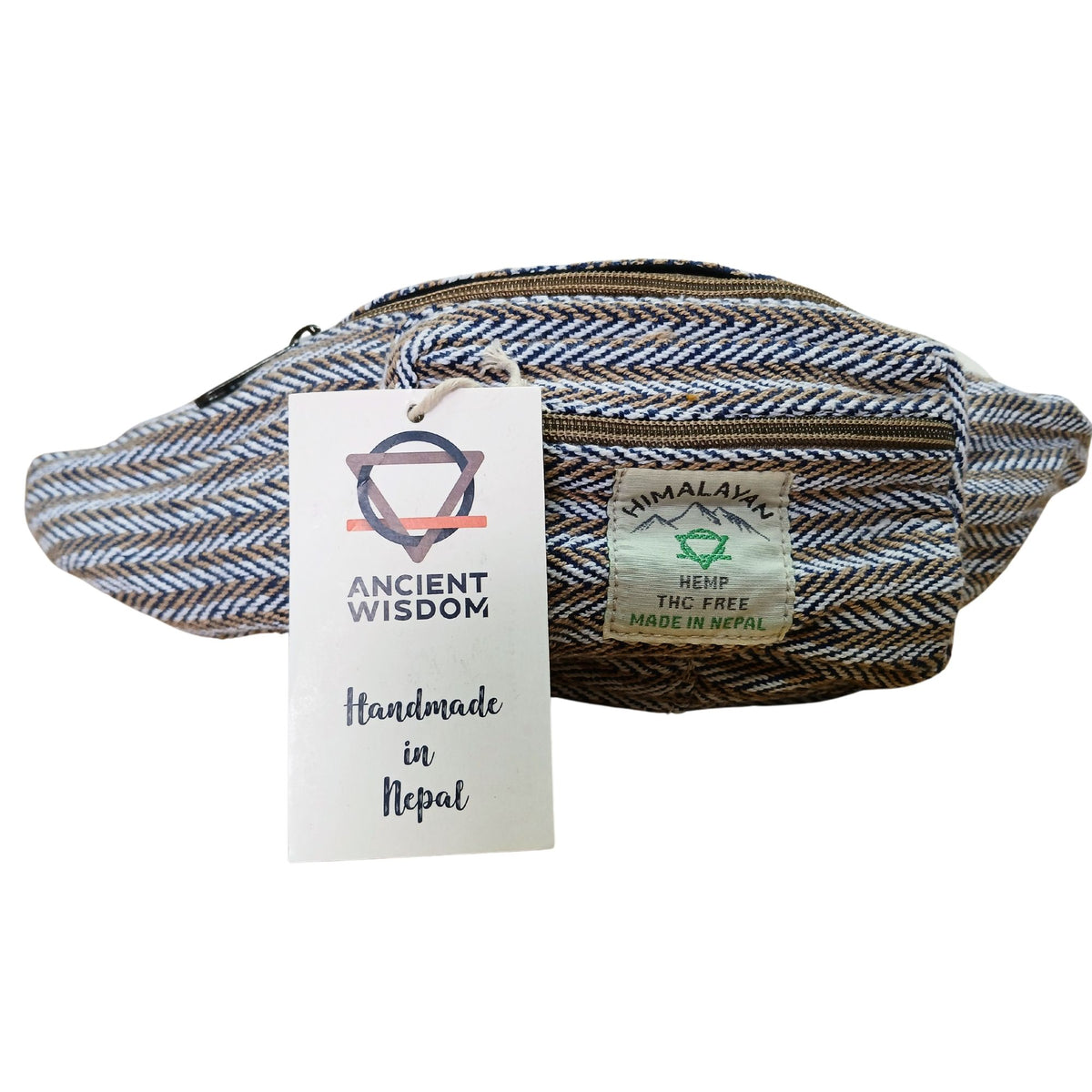 Bolso Tipo Cinturón de Estilo Cáñamo y Algodón (o Riñonera) - Azul - Tienda Online de Productos Naturales y Ecológicos
