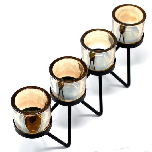 Candelabro de Hierro - zigzag- 4 Tazas - Tienda Online de Productos Naturales y Ecológicos