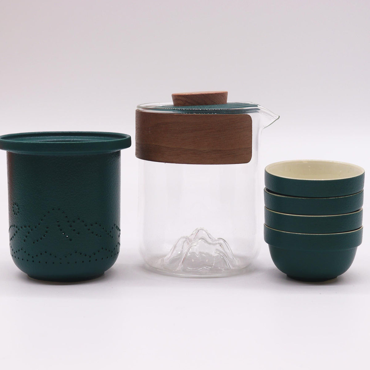 Set de Tetera - Viaje Montaña -Tetera & Cuatro Tazas & Estuche de viaje - Tienda Online de Productos Naturales y Ecológicos