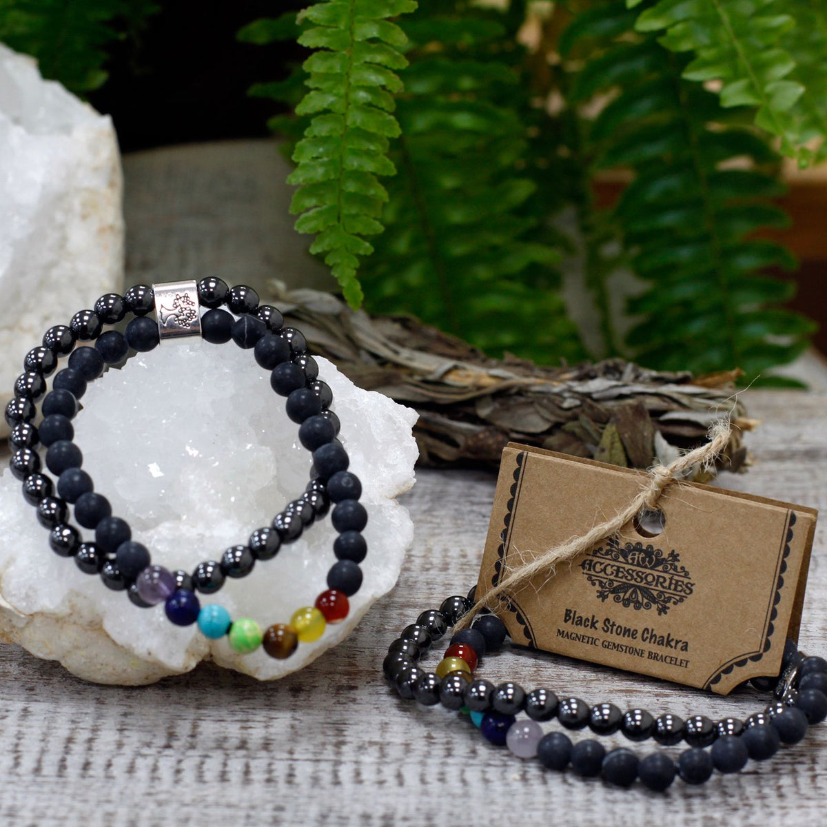 Pulsera de Piedras Preciosas Magnéticas - Chakra Piedra Negra - Tienda Online de Productos Naturales y Ecológicos