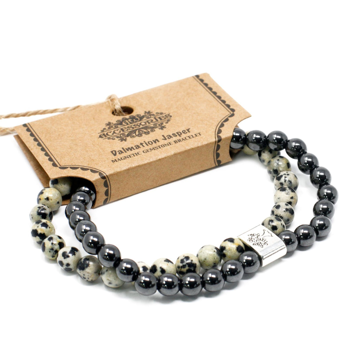 Pulsera de Piedras Preciosas Magnéticas - Jaspe Dálmata - Tienda Online de Productos Naturales y Ecológicos