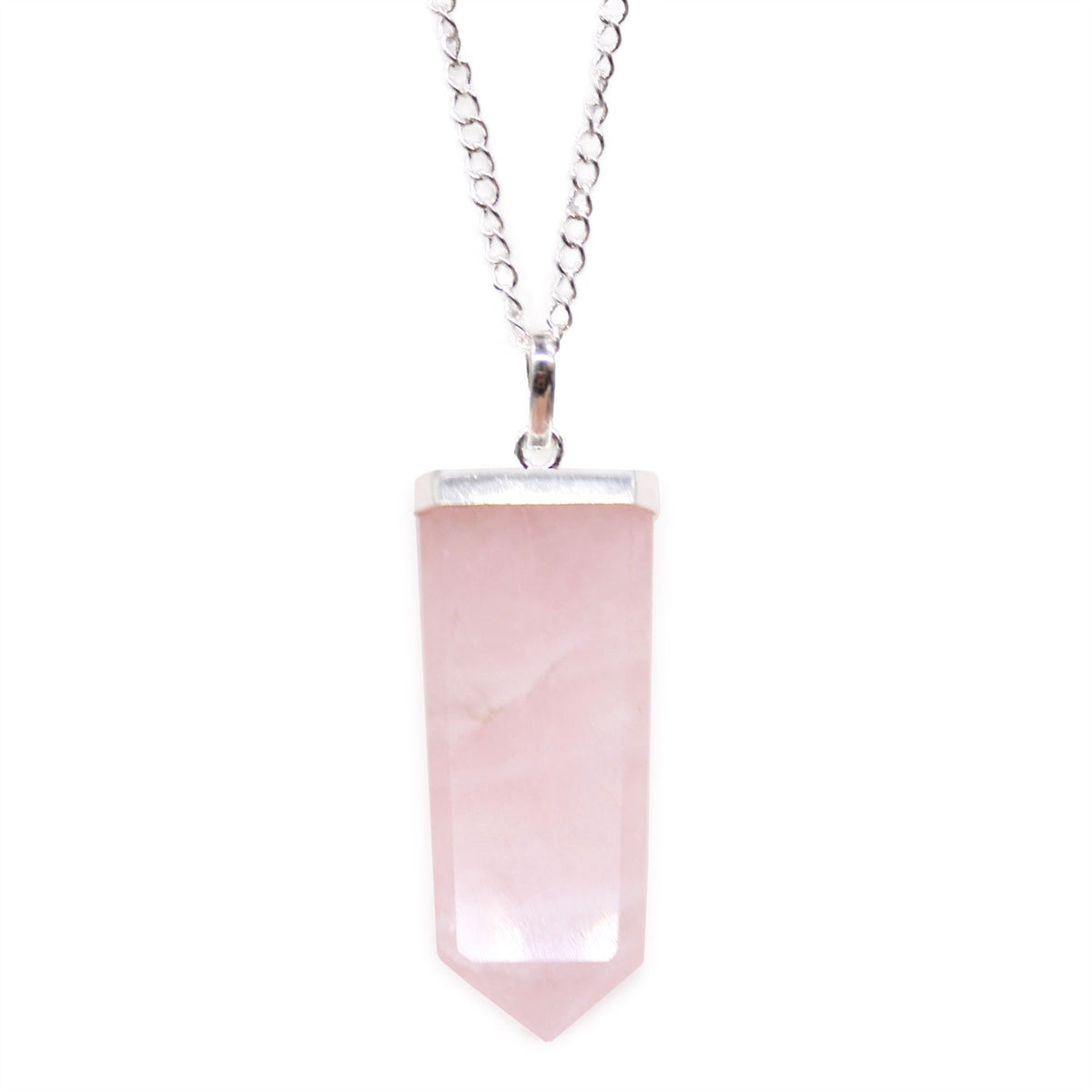 Colgante Plano de Piedras Preciosas - Cuarzo Rosa - Tienda Online de Productos Naturales y Ecológicos