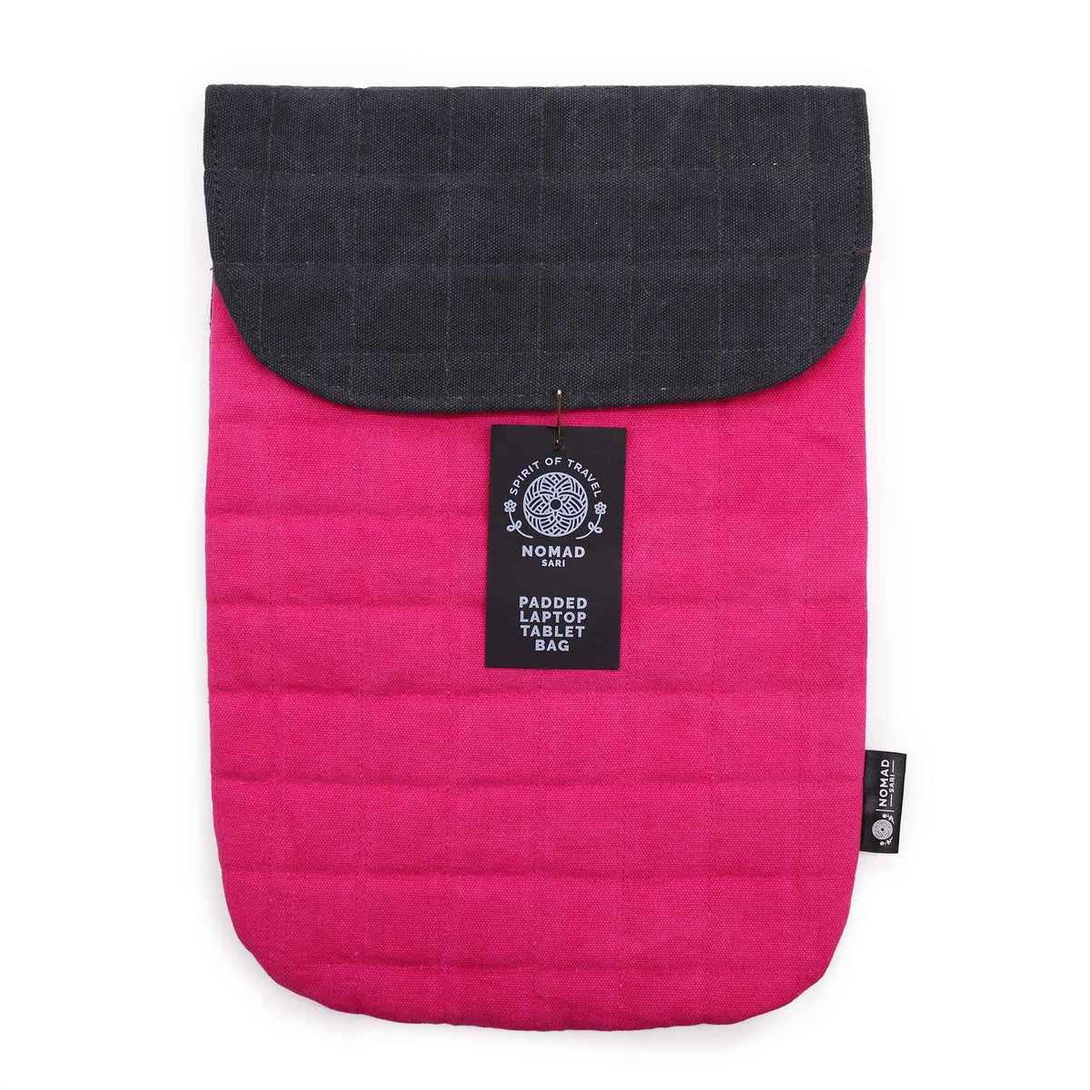Funda acolchada para laptop - Rosa chocante - Lavado de piedra de 14 oz - Tienda Online de Productos Naturales y Ecológicos