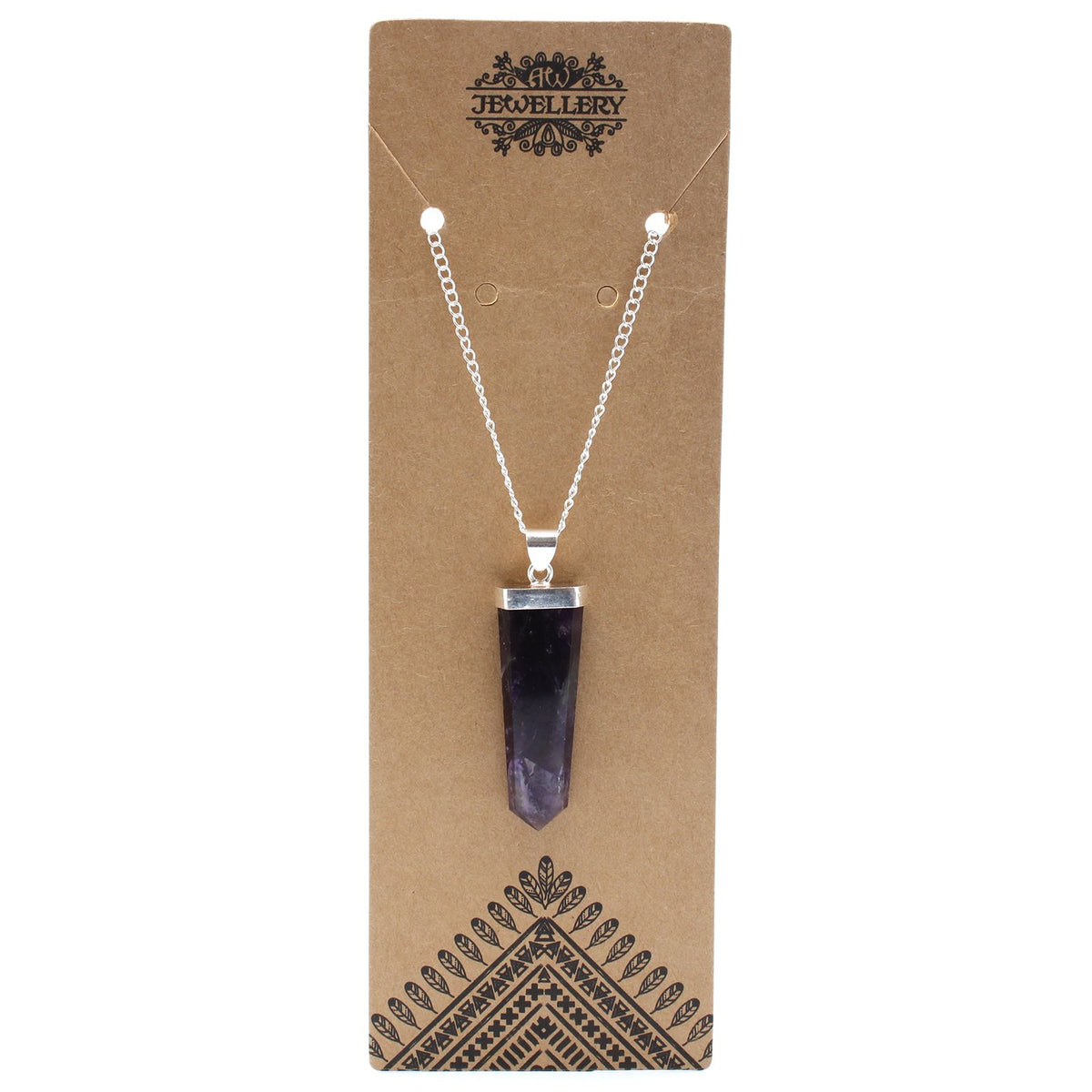 Colgante plano con piedras preciosas - Amatista - Tienda Online de Productos Naturales y Ecológicos