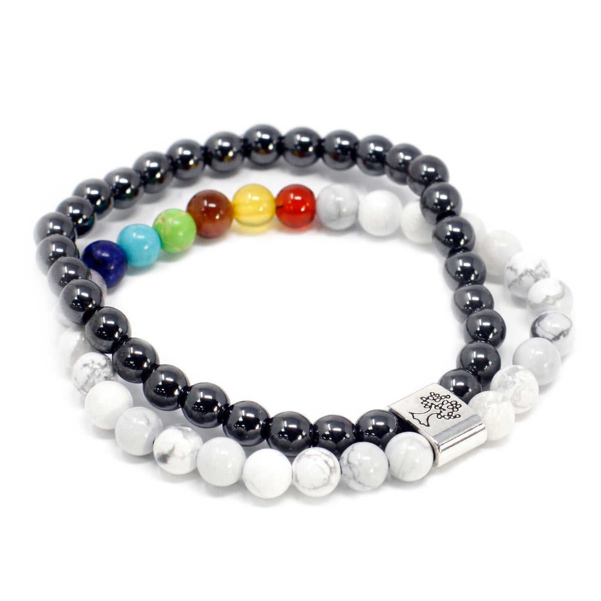 Pulsera de Piedras Preciosas Magnéticas - Chakra Howlita Blanco - Tienda Online de Productos Naturales y Ecológicos