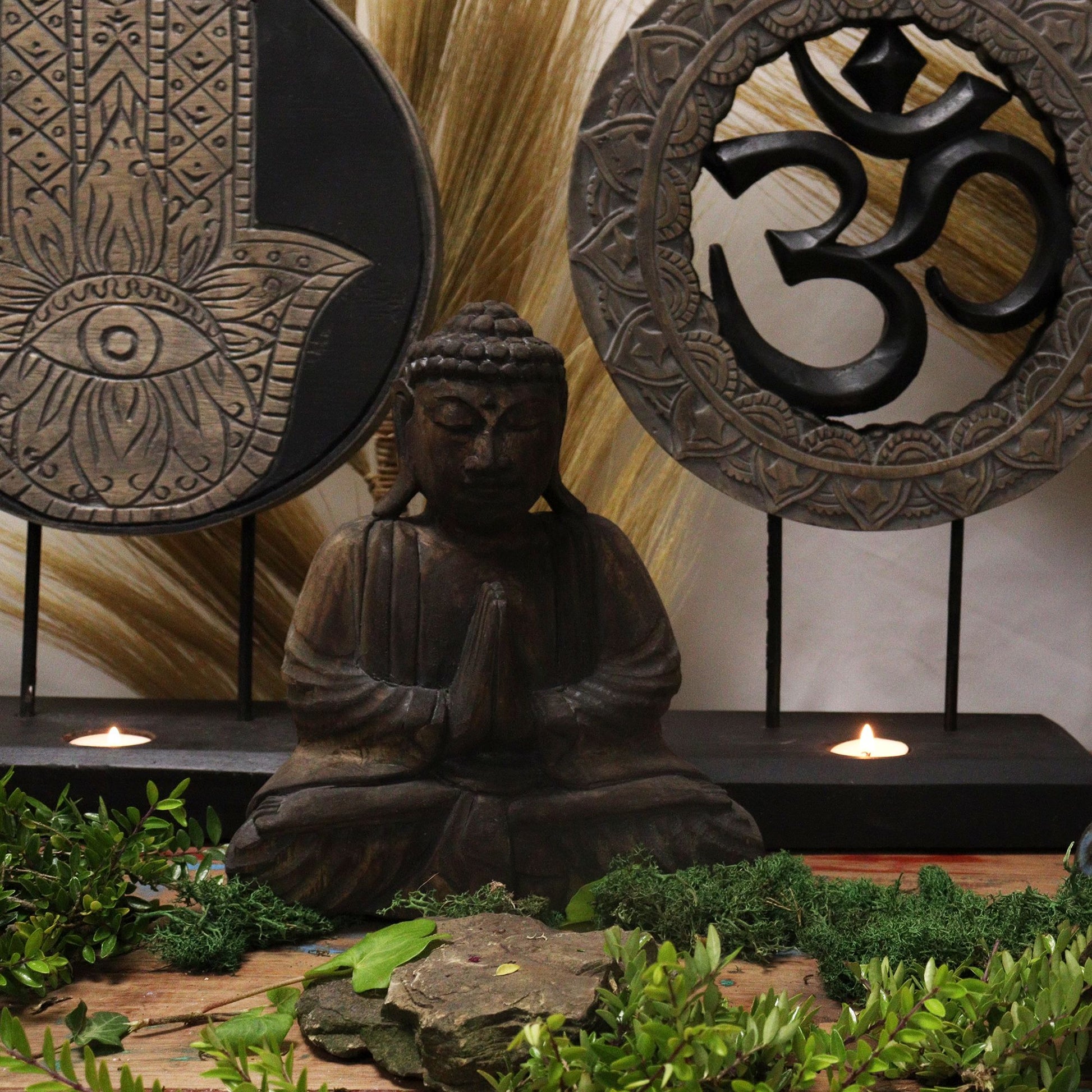 Buddha Feng Shui Set - Om - Gris y Negro - Tienda Online de Productos Naturales y Ecológicos
