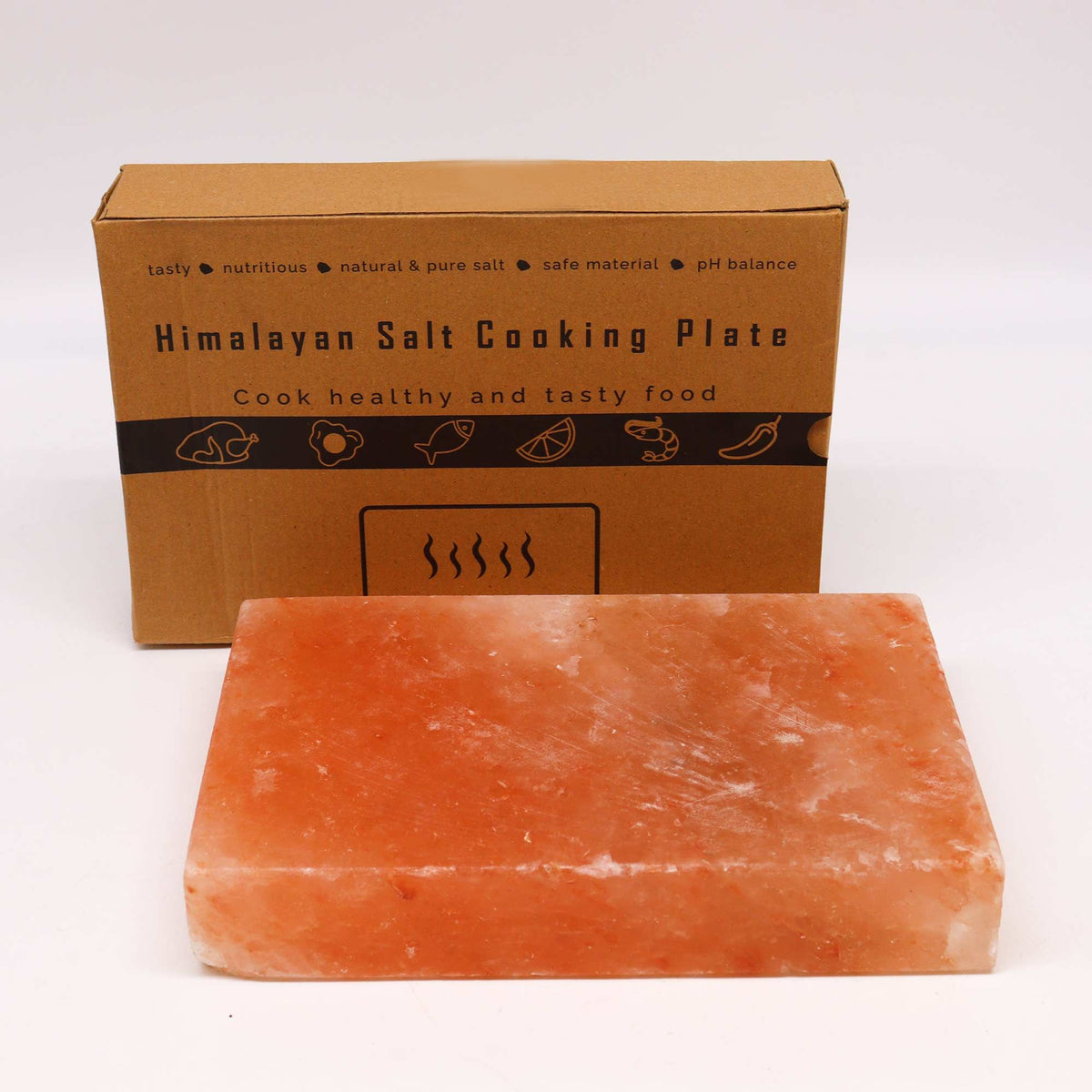 Plato de cocina con sal del Himalaya - Rectángulo - 30x20x5cm - Tienda Online de Productos Naturales y Ecológicos