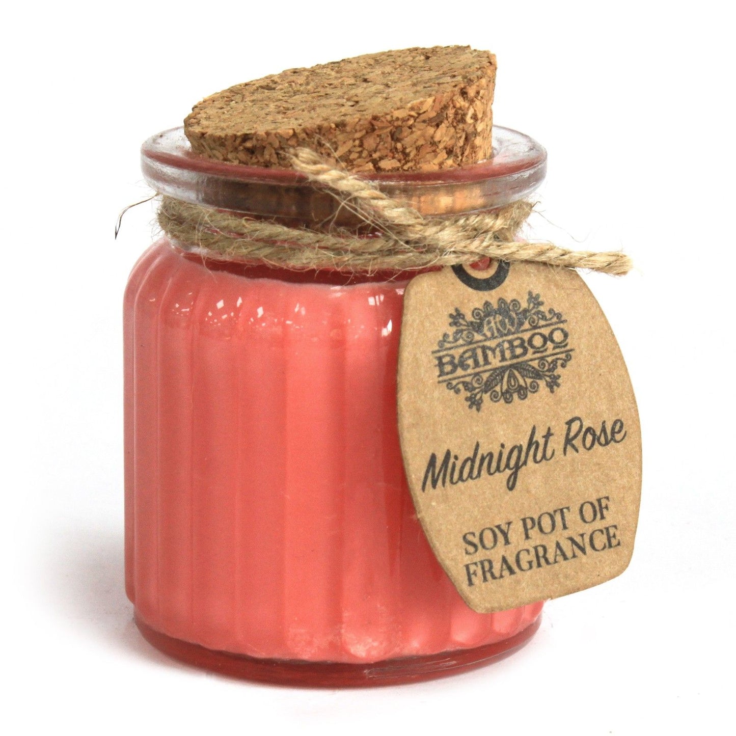 Vela Aromática de Cera de Soja en Tarro de Cristal con Tapa de Corcho - Rosa