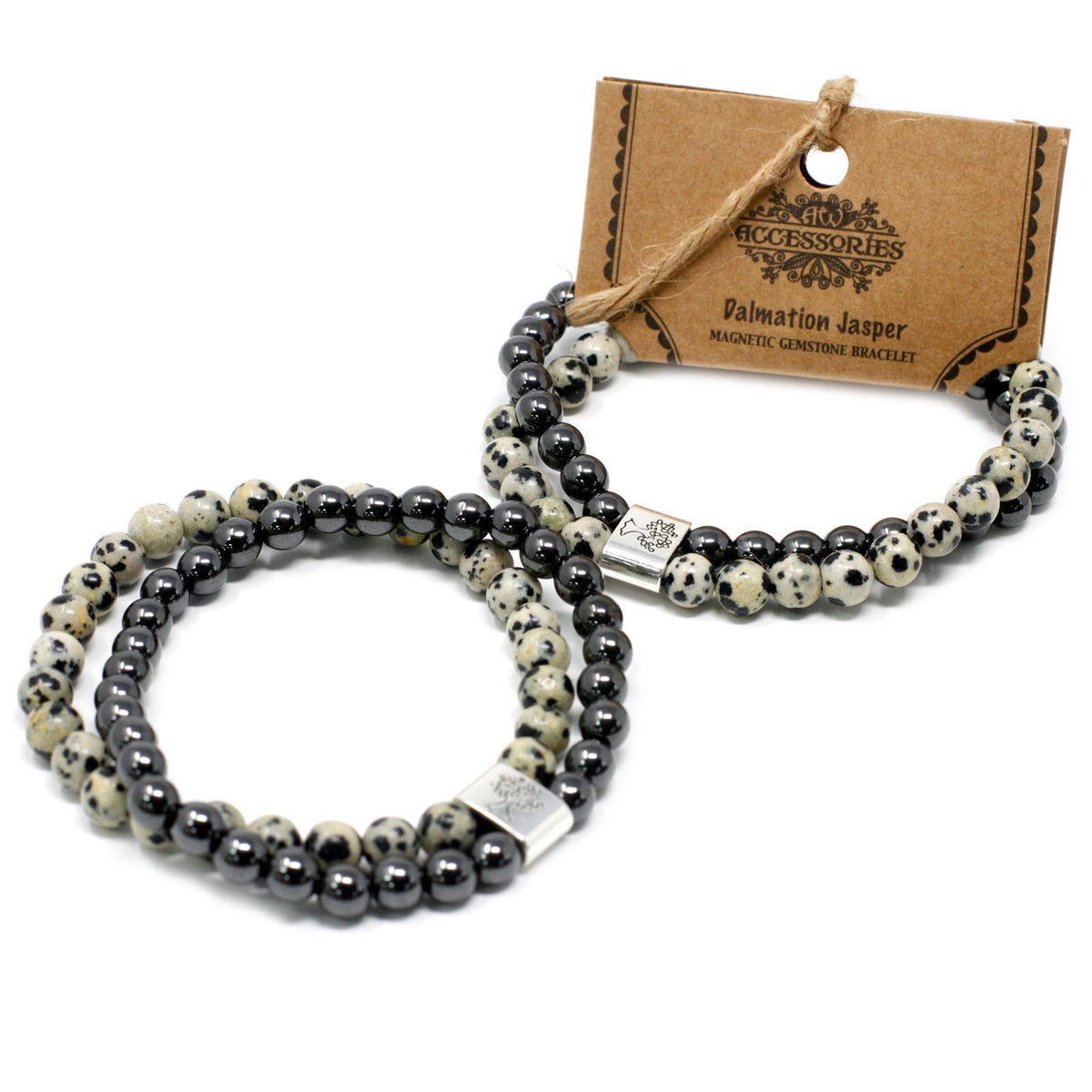 Pulsera de Piedras Preciosas Magnéticas - Jaspe Dálmata - Tienda Online de Productos Naturales y Ecológicos