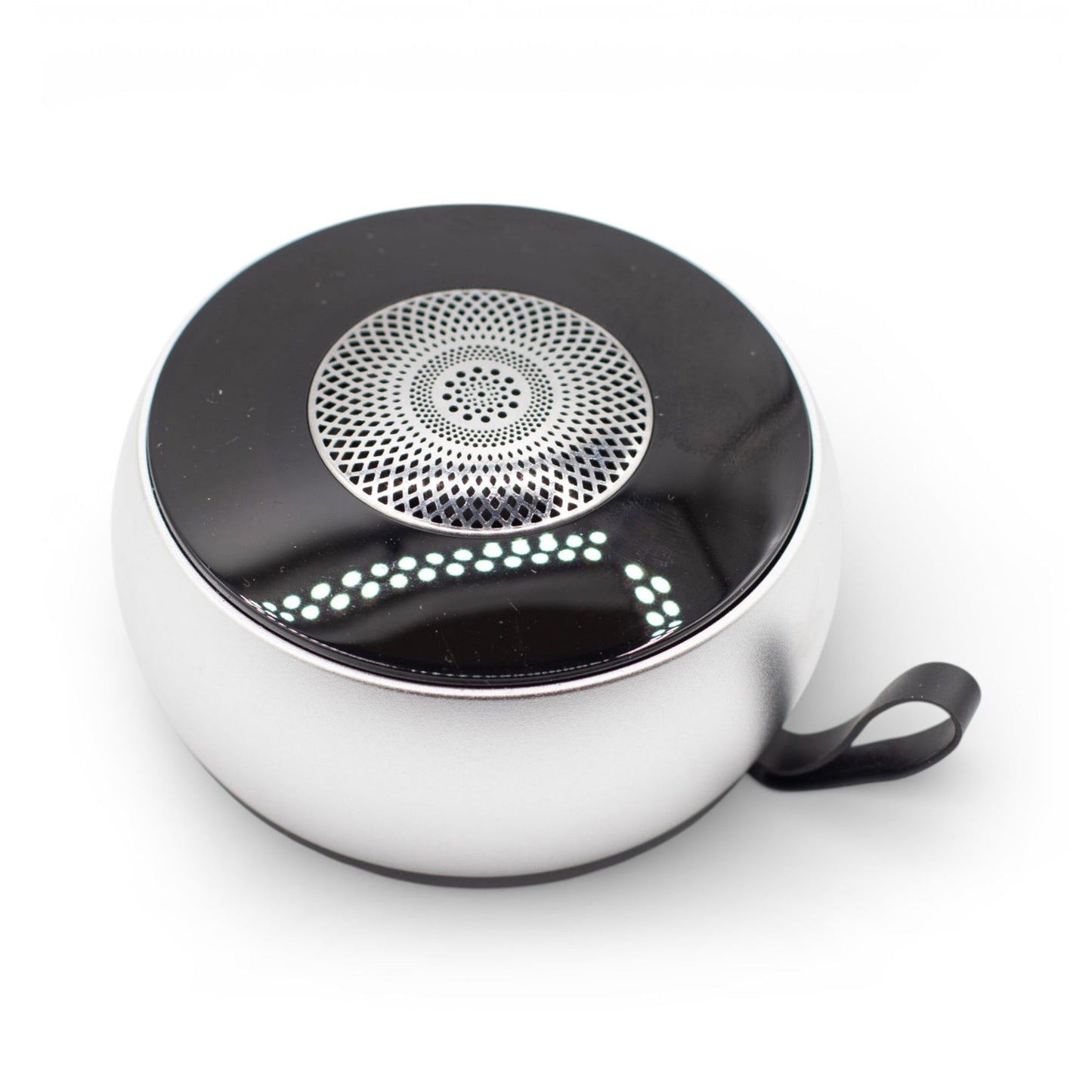 Altavoz mini plateado con efecto de iluminación Mandela
