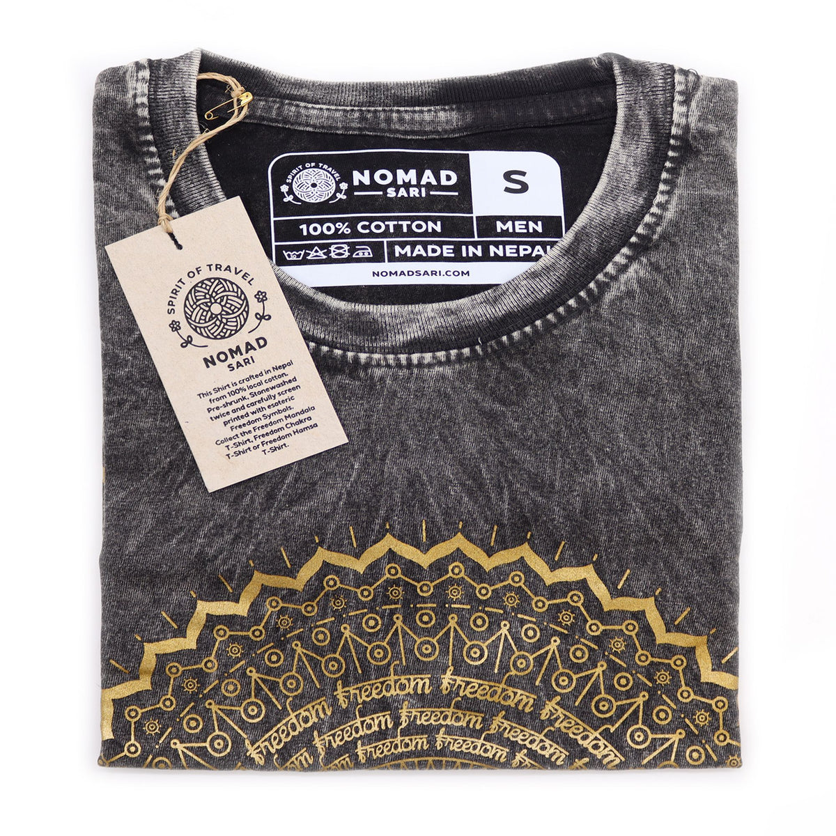Camiseta Nomad Sari Pequeña - Mandala - Gris oscuro - Tienda Online de Productos Naturales y Ecológicos