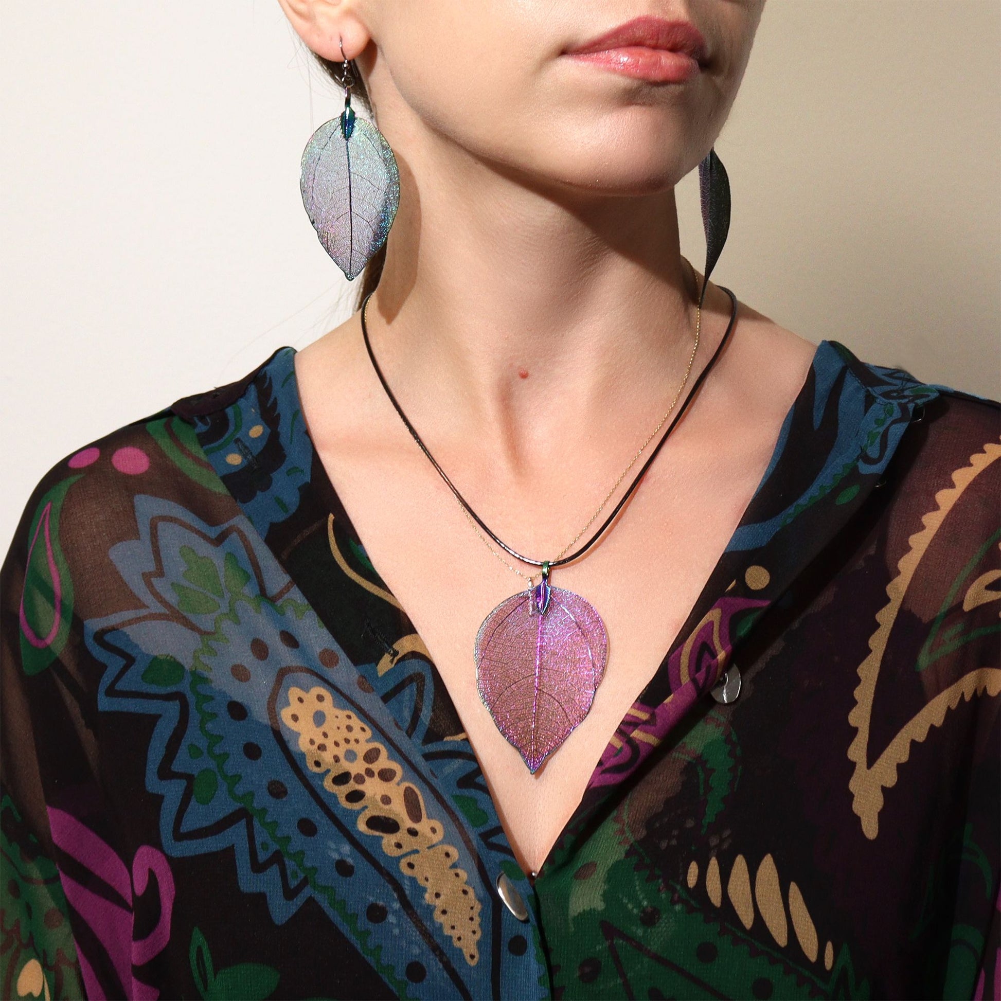 Pendientes - Hoja de valor - Multicolor - Tienda Online de Productos Naturales y Ecológicos