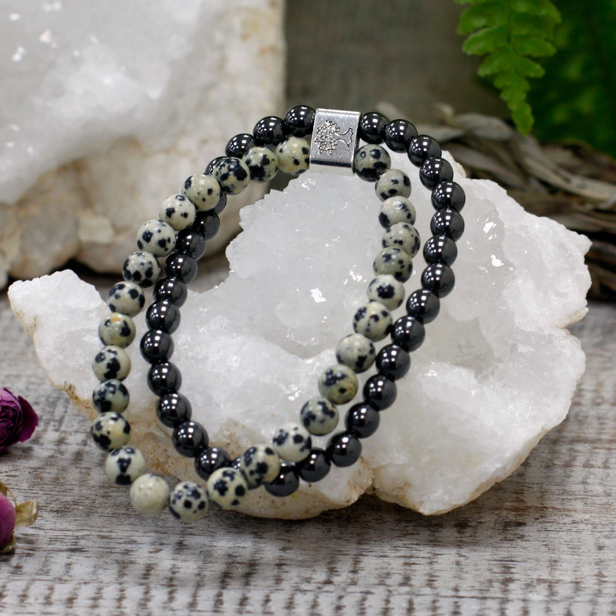 Pulsera de Piedras Preciosas Magnéticas - Jaspe Dálmata - Tienda Online de Productos Naturales y Ecológicos