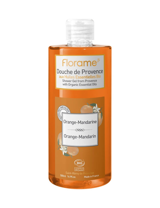 Gel de ducha provenzal de naranja-mandarina Florame 500 ml.