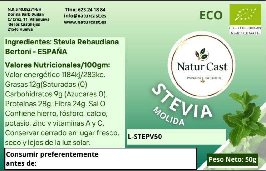 Stevia Ecológica Polvo (50 g, 100 g o 500 grs) - Tienda Online de Productos Naturales y Ecológicos