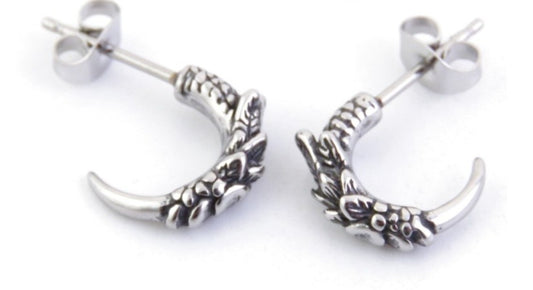 Pendientes de Hombre Garra en Acero Titanio – 13 mm
