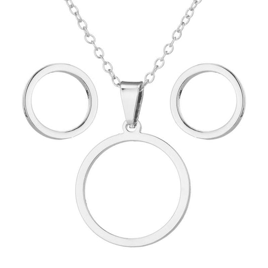 JUEGO DE CADENA, COLGANTE & PENDIENTES DE ACERO INOXIDABLE ALTA CALIDAD