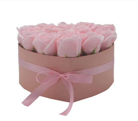 Caja de Regalo - Flor de Jabón 13 Rosas Rosas - Corazón