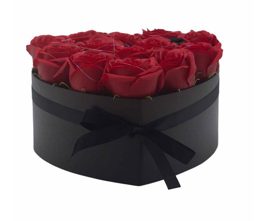 Caja de Regalo - Flor de Jabón 13 Rosas Rojo - Corazón