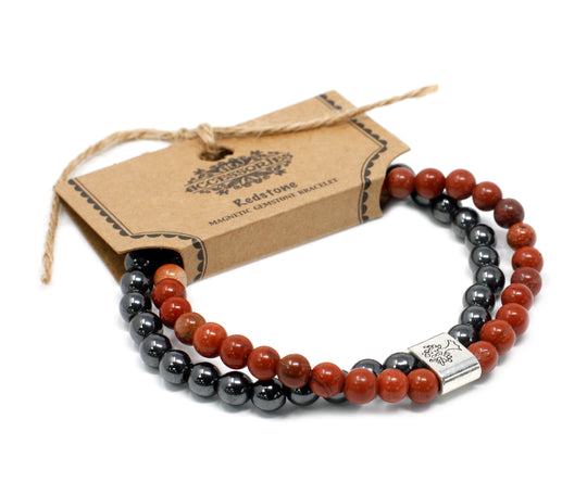 Pulsera de Piedras Preciosas Magnéticas - Piedra Roja