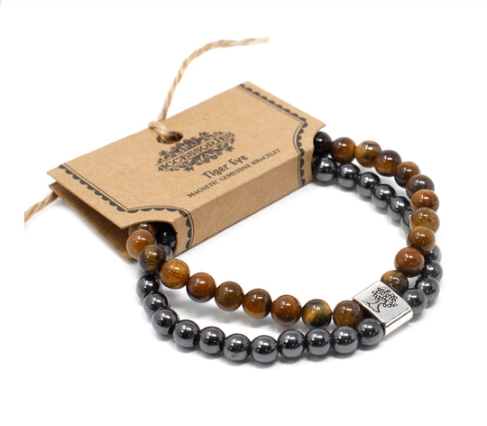 Pulsera de Piedras Preciosas Magnéticas - Ojo de Tigre